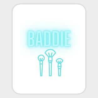 Baddie - White/Blue Sticker